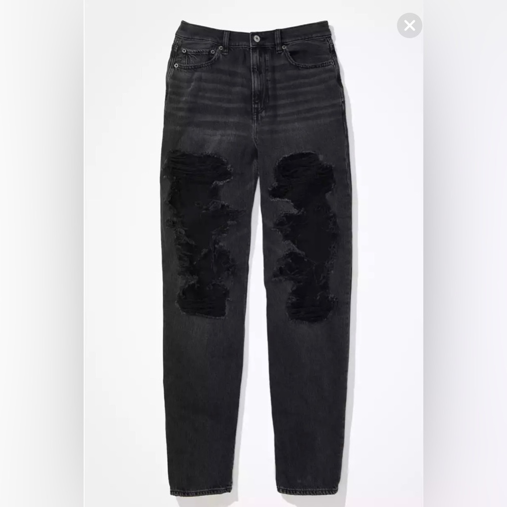 AE Ripped High Waist Baggy Straight Jeans